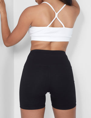 Thick Waistband Cycling Shorts Black Public Desire