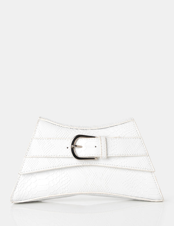 Pomoko Small Purse Shoulder Bag Mini Clutch Purses for Women Trendy Handbag Purse, Women's, White