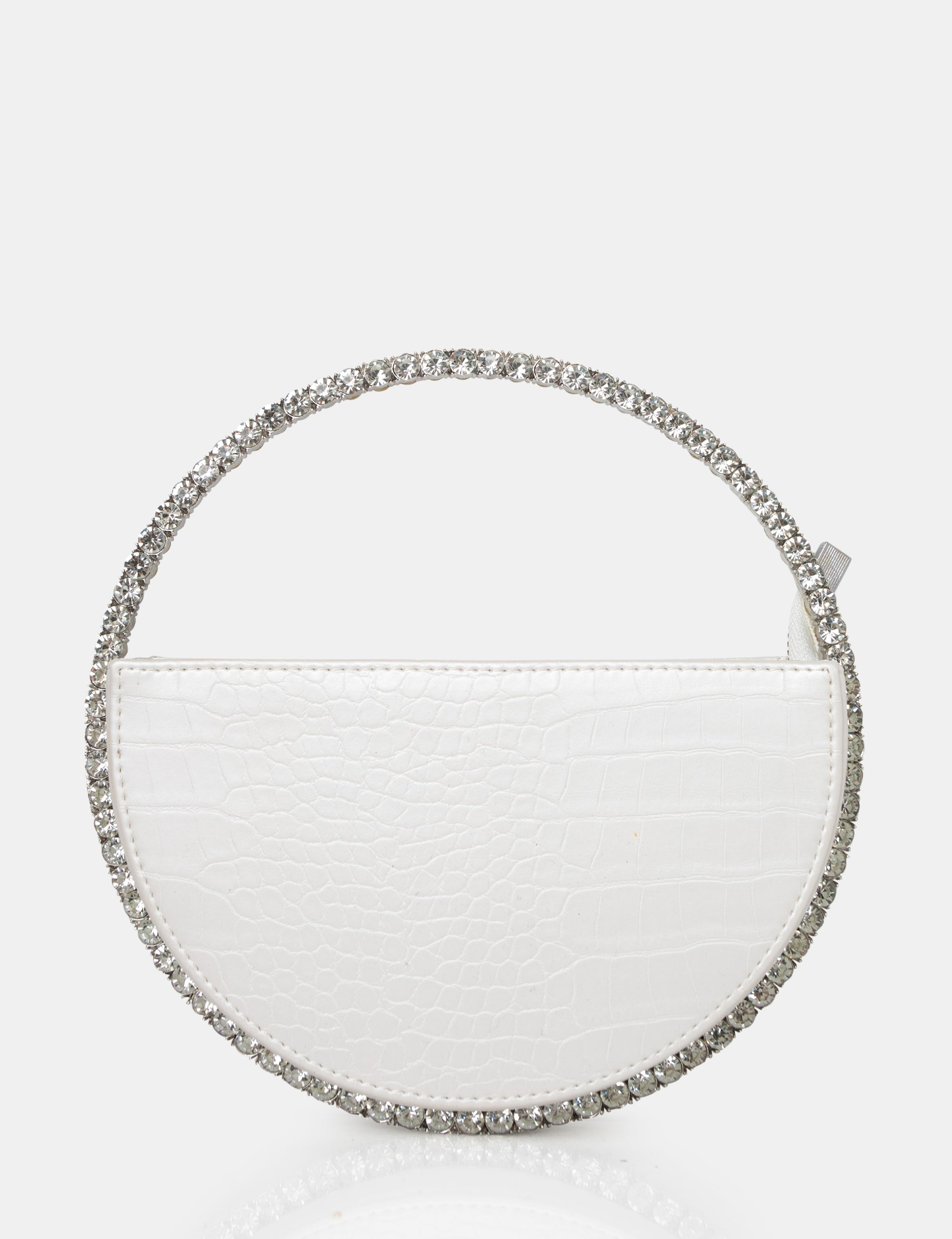 Silver circle clutch on sale bag