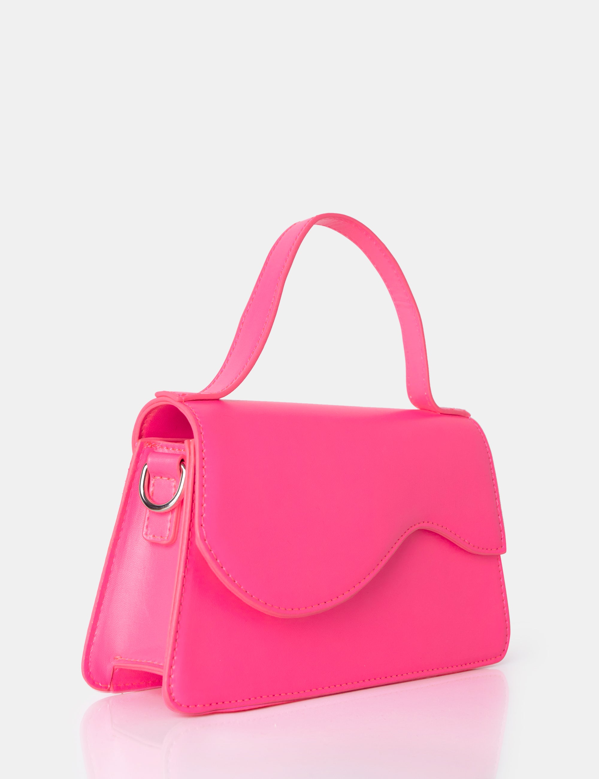 The Polly Bright Pink Croc Top Handle Mini Bag