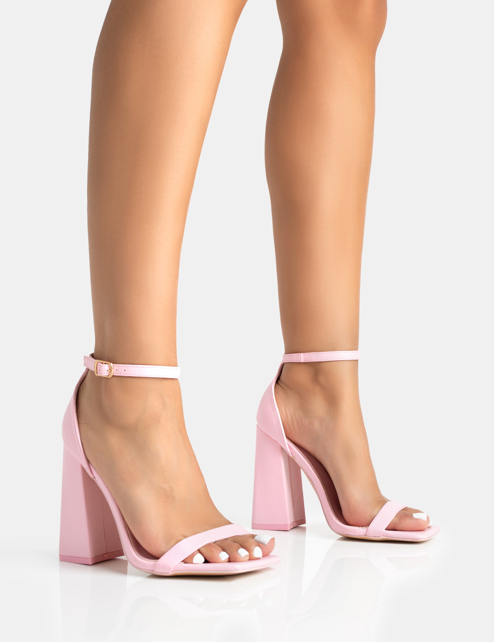 Pink cheap block heels