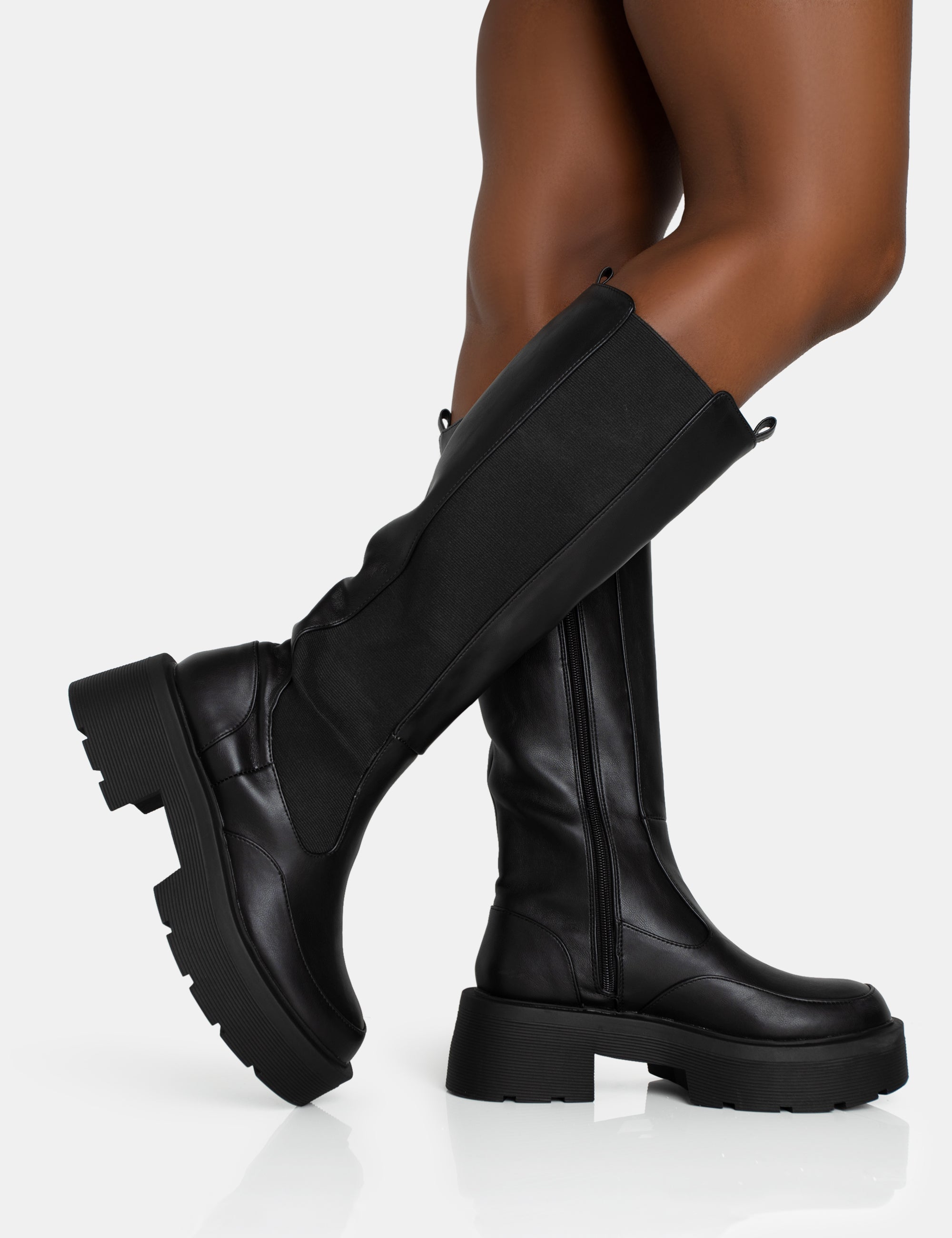 Knee high cheapest chunky boots