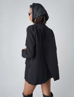 Oversized Asymmetric Back Blazer Black