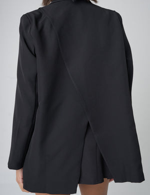 Oversized Asymmetric Back Blazer Black