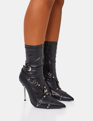 Strappy hot sale ankle booties