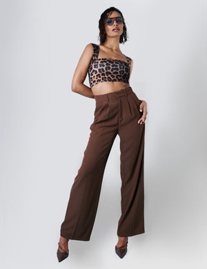 Square Neck Bralet Top Leopard