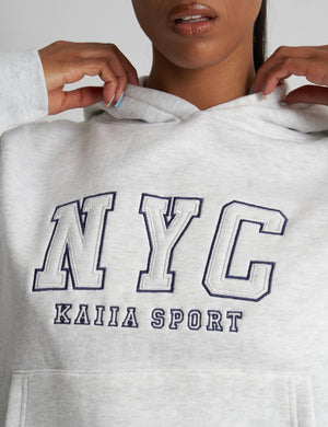 Kaiia Nyc Oversized Hoodie in Grey Marl