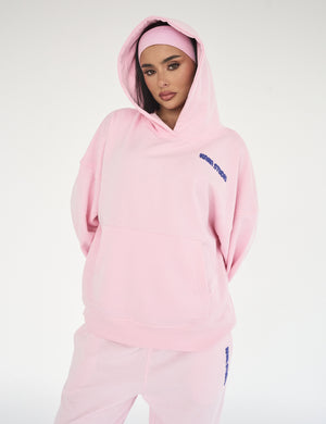 Kaiia Studio Bubble Logo Oversized Hoodie Baby Pink & Blue