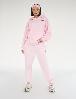 Kaiia Studio Bubble Logo Oversized Hoodie Baby Pink & Blue