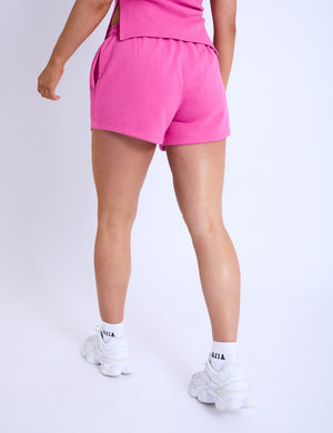 Kaiia Logo Mini Sweat Shorts Hot Pink