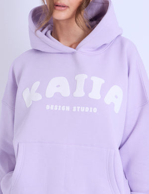 Kaiia Design Studio Bubble Logo Oversized Hoodie Violet