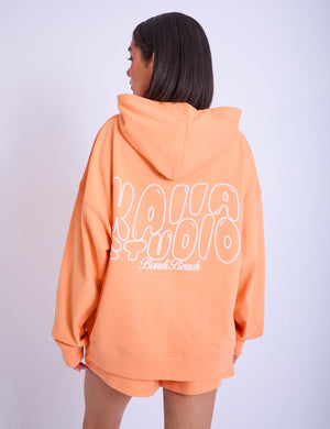 Kaiia Studio Bubble Logo Oversized Hoodie Light Orange Public Desire