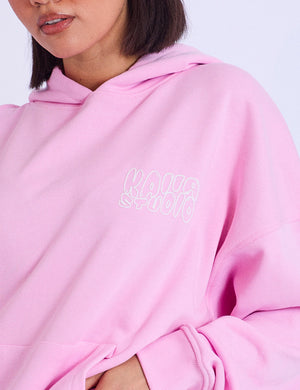 Kaiia Studio Bubble Logo Oversized Hoodie Baby Pink