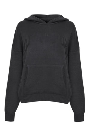 Kaiia Sport Knitted Hoodie Dark Grey