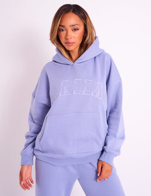 Kaiia Slogan Oversized Hoodie Ultra Violet