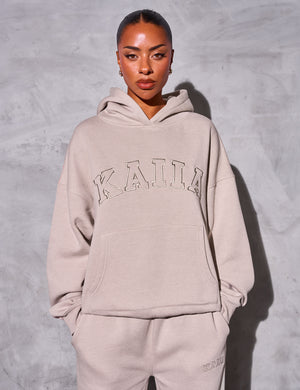 Kaiia Slogan Oversized Hoodie Sand Public Desire