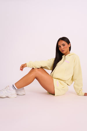 Kaiia Studio Bubble Logo Zip Through Hoodie Yellow