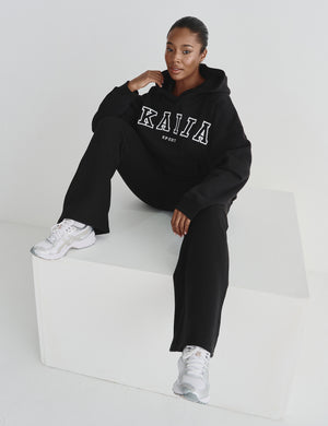 Kaiia Sport Logo Oversized Hoodie Black