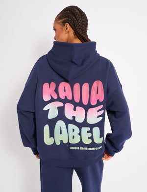 Kaiia Studio Ombre Oversized Hoodie Navy