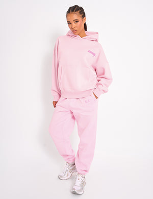 Kaiia Star Graphic Oversized Hoodie Baby Pink