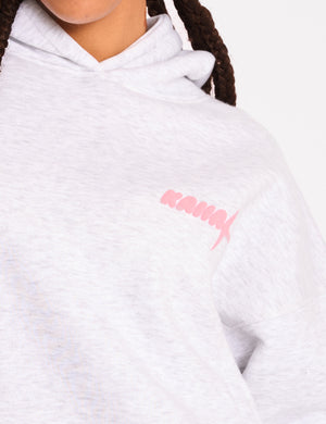 Kaiia Star Ombre Graphic Oversized Hoodie Grey Marl