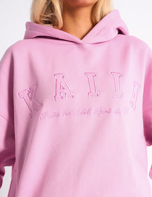 Kaiia Slogan Oversized Hoodie Candy Pink