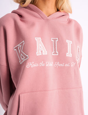 Kaiia Slogan Oversized Hoodie Blusher