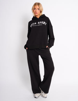 Kaiia Sport Oversized Hoodie Black & White