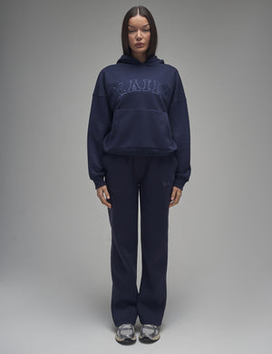 Kaiia Slogan Oversized Hoodie Navy