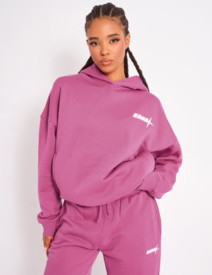 Kaiia Star Graphic Oversized Hoodie Hot Pink