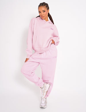 Kaiia Star Ombre Graphic Oversized Hoodie Baby Pink