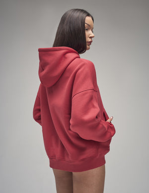 Kaiia Studio Script Logo Oversized Hoodie Red