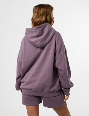 Kaiia Borg Slogan Oversized Hoodie Elderberry