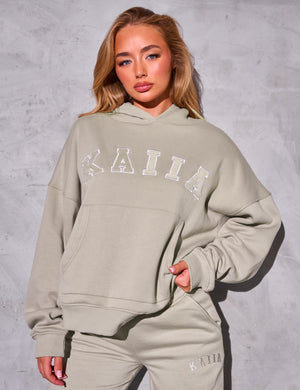 Kaiia Slogan Oversized Hoodie Stone Public Desire