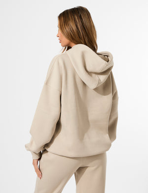 Kaiia Slogan Oversized Hoodie Stone