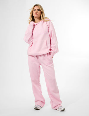 Kaiia Logo Wide Leg Sweat Pants Baby Pink