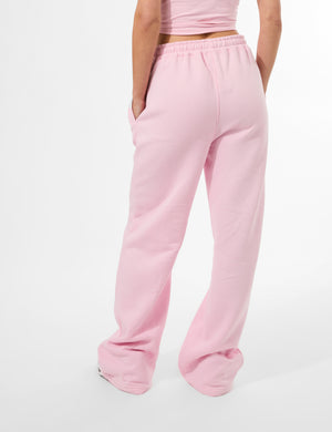 Kaiia Logo Wide Leg Sweat Pants Baby Pink