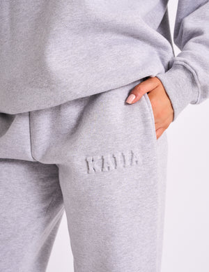 Kaiia Embossed Logo Cuffed Joggers Grey Marl