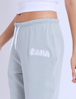 Kaiia Design Embroidered Bubble Logo Cuffed Joggers Foam Blue