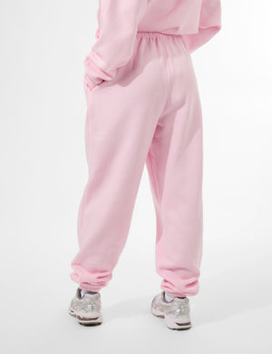 Kaiia Logo Cuffed Joggers Baby Pink