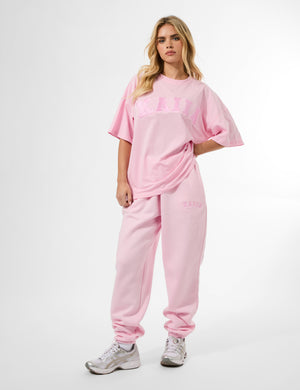 Kaiia Logo Cuffed Joggers Baby Pink