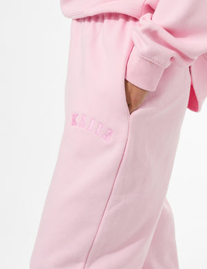 Kaiia Logo Cuffed Joggers Baby Pink