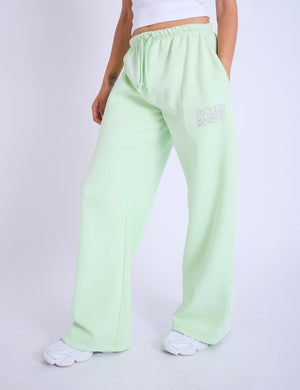 Kaiia Studio Bubble Logo Wide Leg Joggers Lime & Lilac