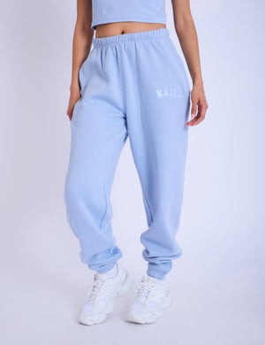 Kaiia Logo Cuffed Joggers Light Blue