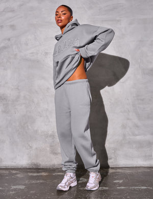 Kaiia Logo Cuffed Joggers Dove Grey