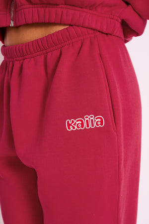 Kaiia Studio Cuffed Jogger Red