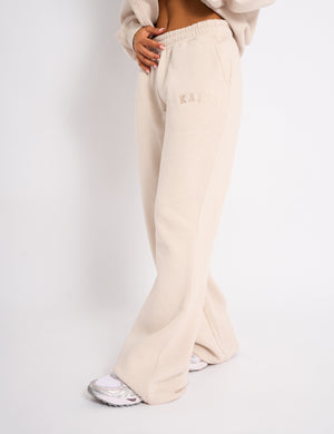 Kaiia Logo Wide Leg Joggers Cream