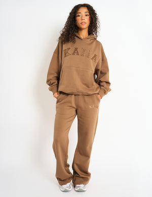 Kaiia Logo Wide Leg Joggers Gingerbread