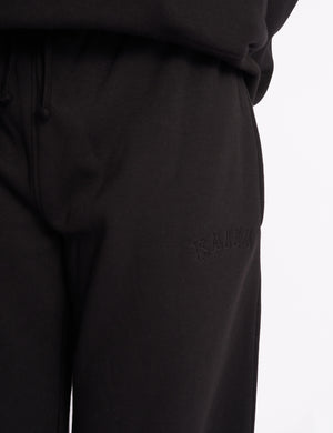 Kaiia Logo Wide Leg Joggers Black