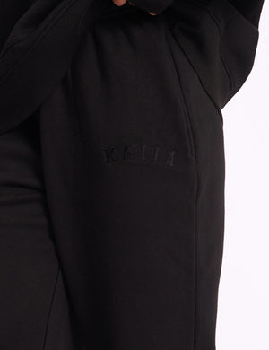 Kaiia Logo Cuffed Joggers Black